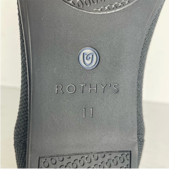 Rothy’s Black Round Toe Retired White Halo Slip On Shoes Flats Loafers Size 11 - Picture 14 of 15